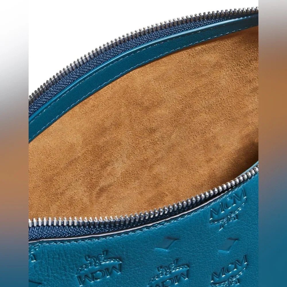 Mcm Aren Hobo in Monogram Leather Deep Teal Monogram Leather NWT